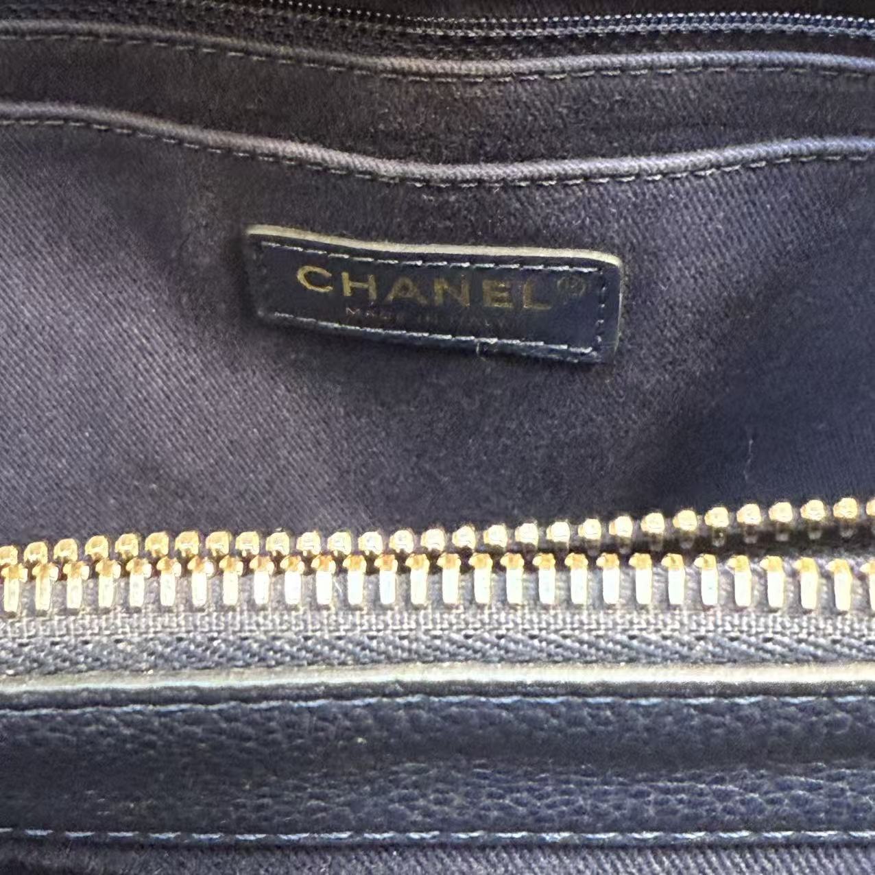 Navy Chanel Medium Caviar Neo Executive Tote Satchel Navy blue twins