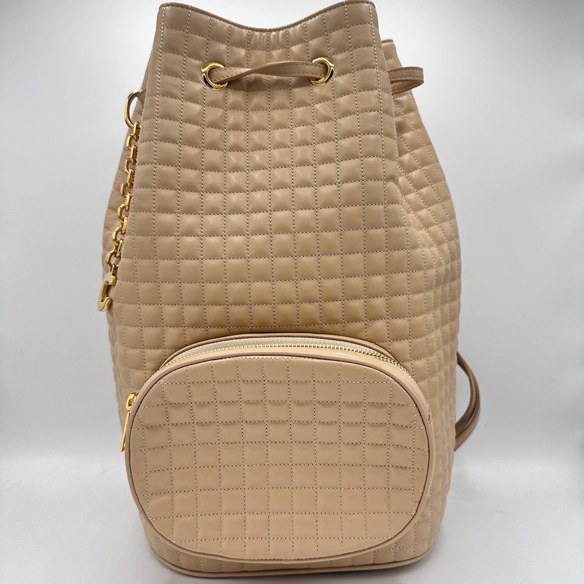 Celine Beige C Charm Bucket Bag