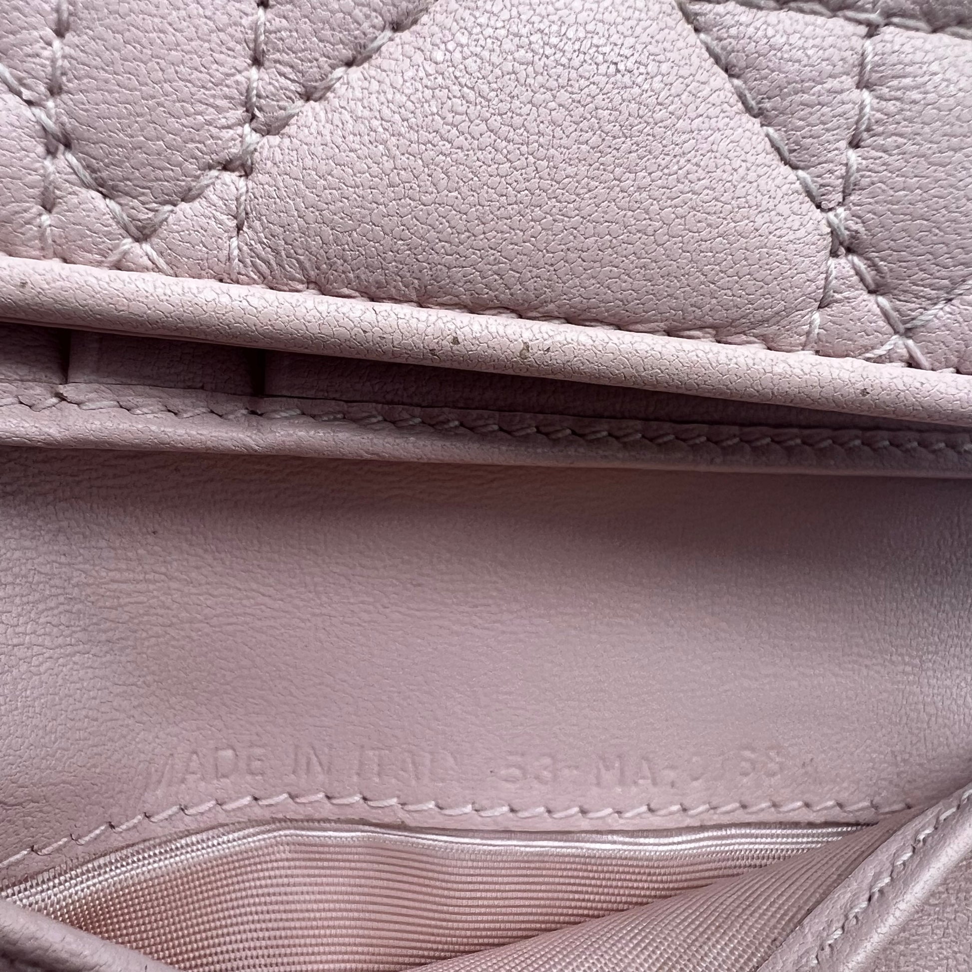Lambskin Cannage Lady Dior Compact Wallet Light Pink twins