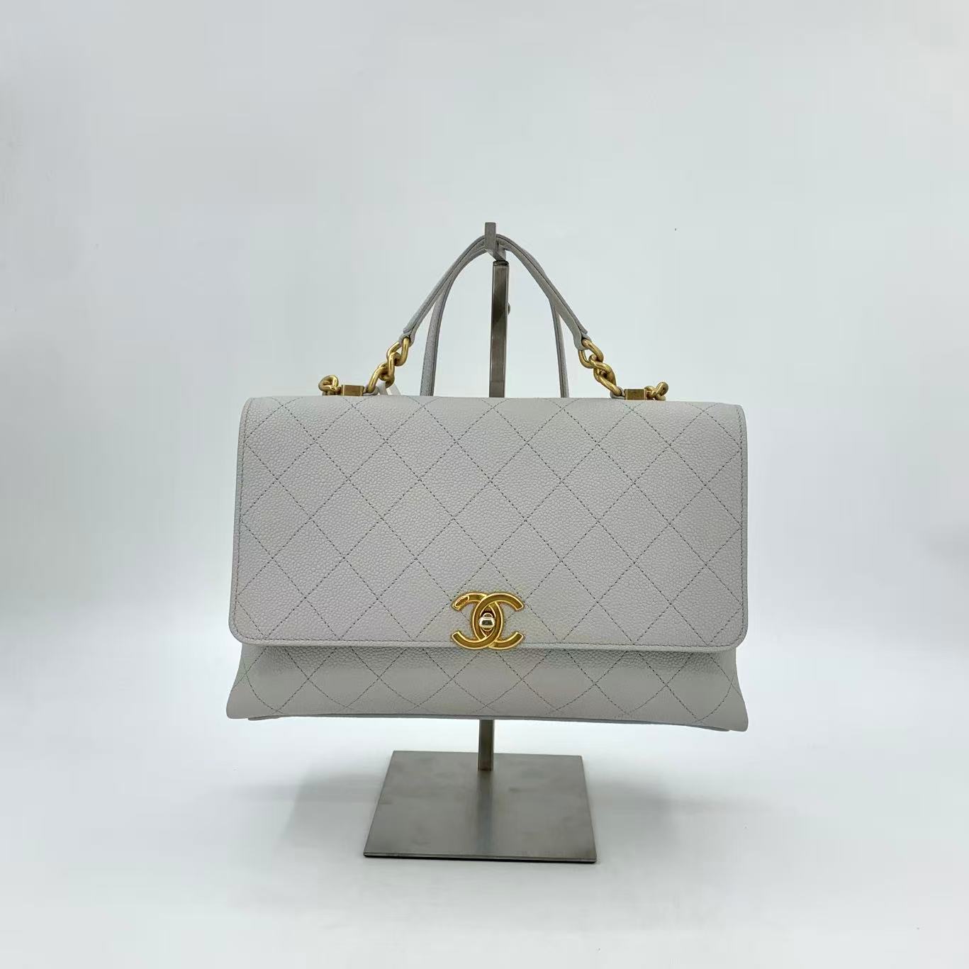 Chic Affinity Top Handle Bag Stitched Caviar Medium