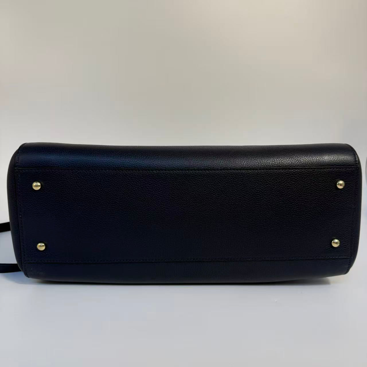 Navy Chanel Medium Caviar Neo Executive Tote Satchel Navy blue twins