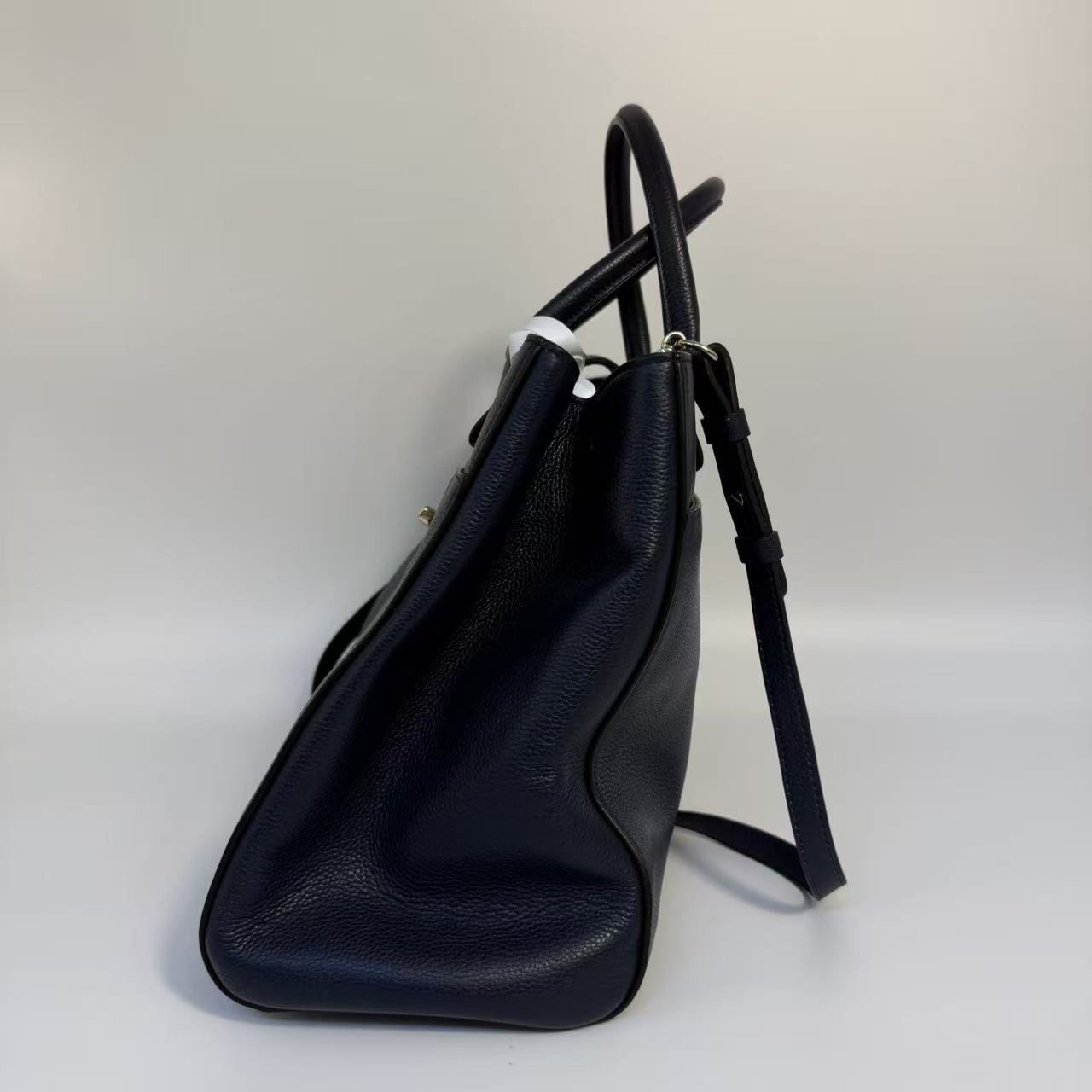Navy Chanel Medium Caviar Neo Executive Tote Satchel Navy blue twins