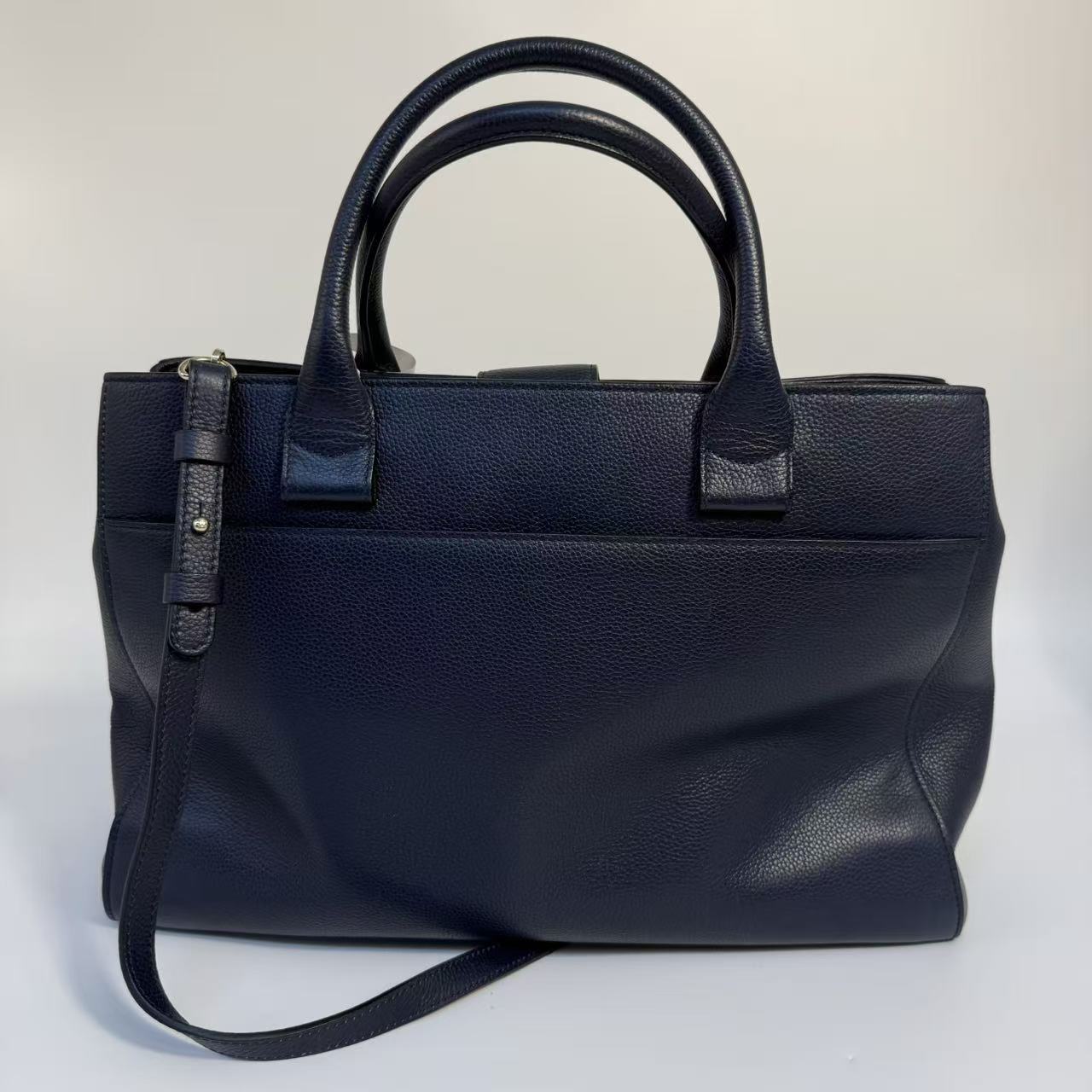 Navy Chanel Medium Caviar Neo Executive Tote Satchel Navy blue twins