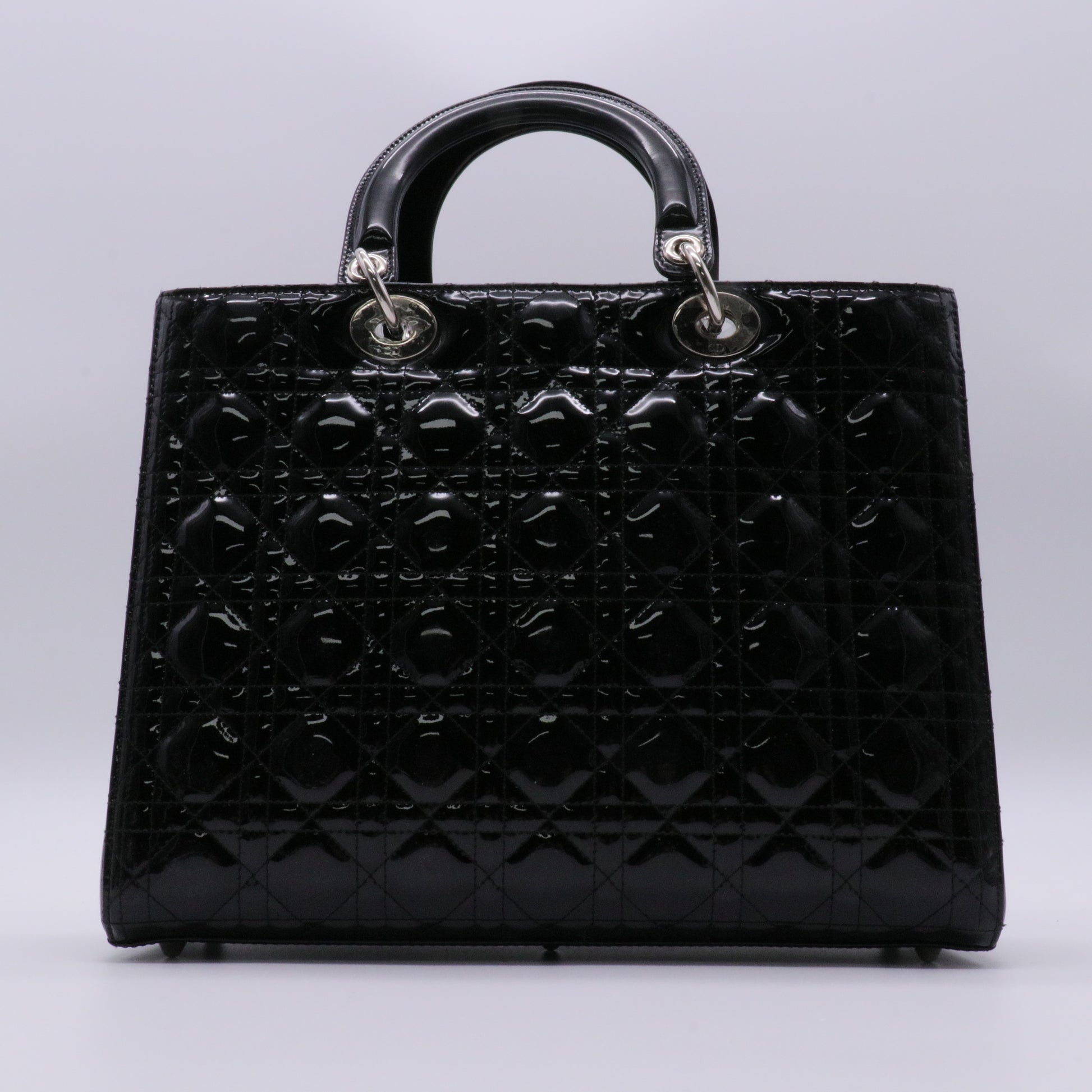 Vintage Lady Dior Bag Cannage Quilt Patent Large twins
