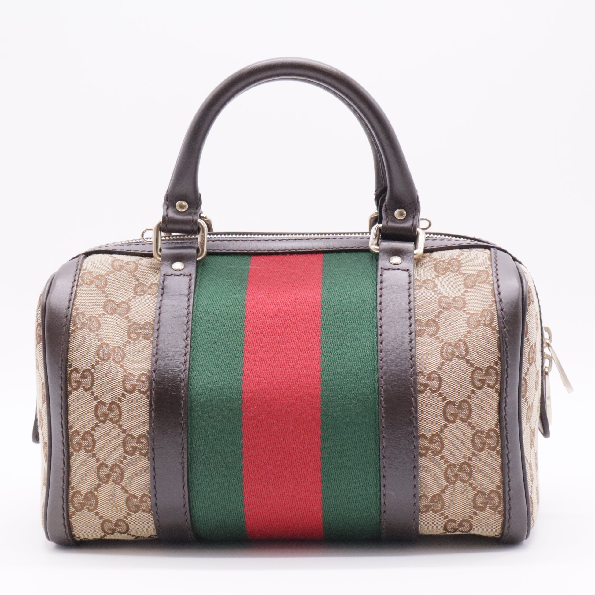 Vintage Web Boston Bag GG Canvas Small