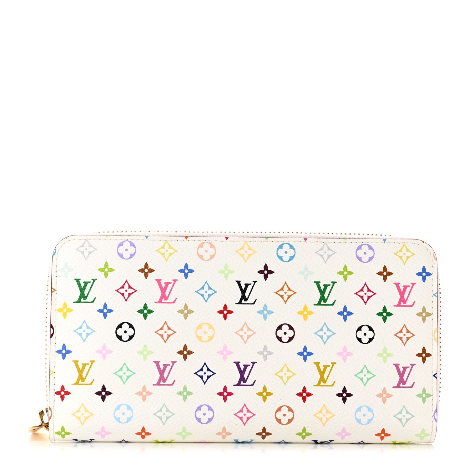 Louis Vuitton White Monogram Multicolor Zippy Wallet Zip Around twins