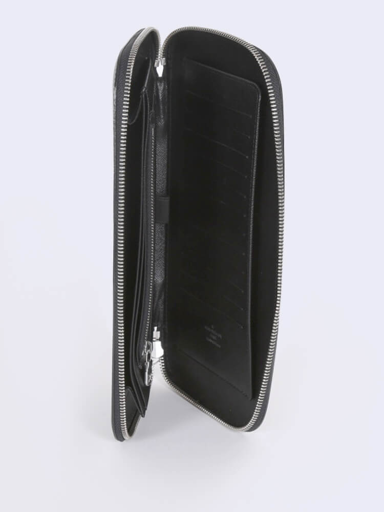 Organizer Atoll Travel Case Long Wallet Taiga Round Zip Ardoise  - twins