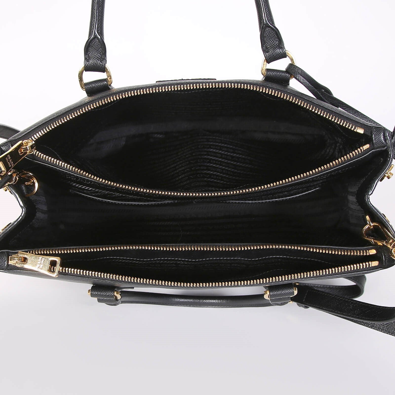 Double Zip Lux Tote Saffiano Leather Small - twins