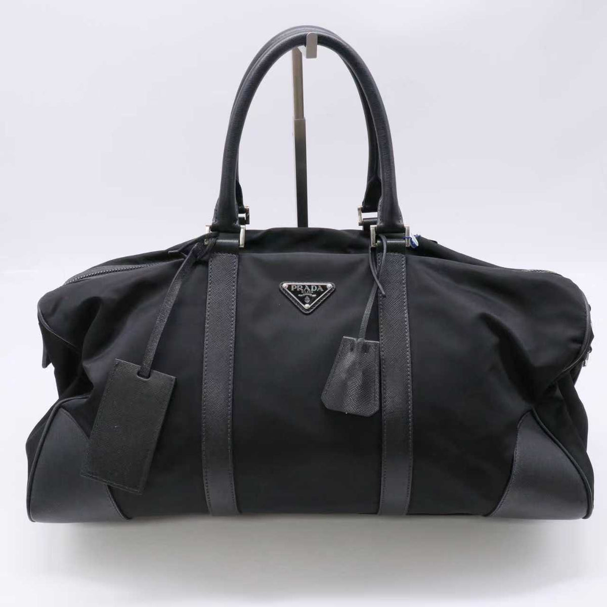 Prada Black Nylon/Leather Duffle Bag Twins LDJ6208