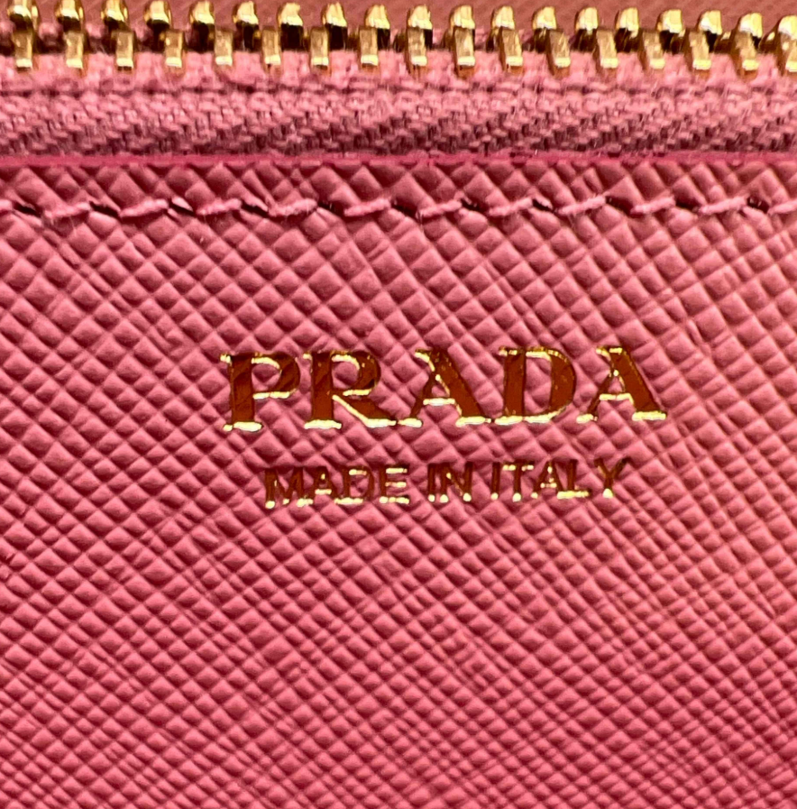 Prada Saffiano Metal Bar Continental Flap Wallet W23321