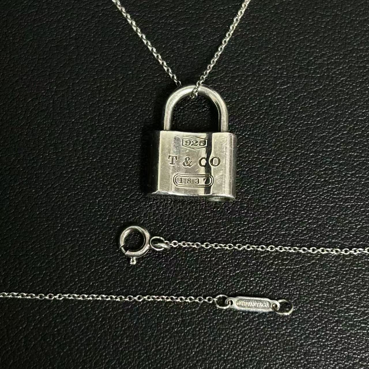 Padlock Pendant Necklace Sterling Silver Twins LDJ4053