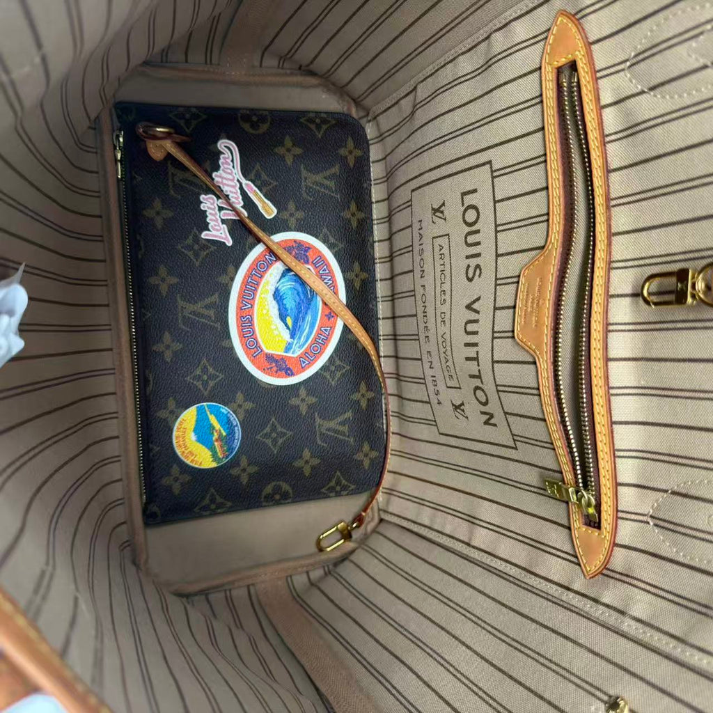 Neverfull NM Tote Limited Edition Patches Monogram Canvas MM Twins B22317