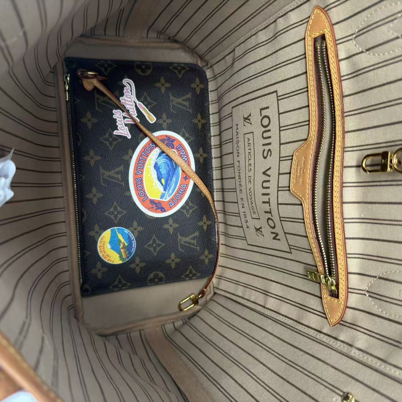 Neverfull NM Tote Limited Edition Patches Monogram Canvas MM Twins B22317