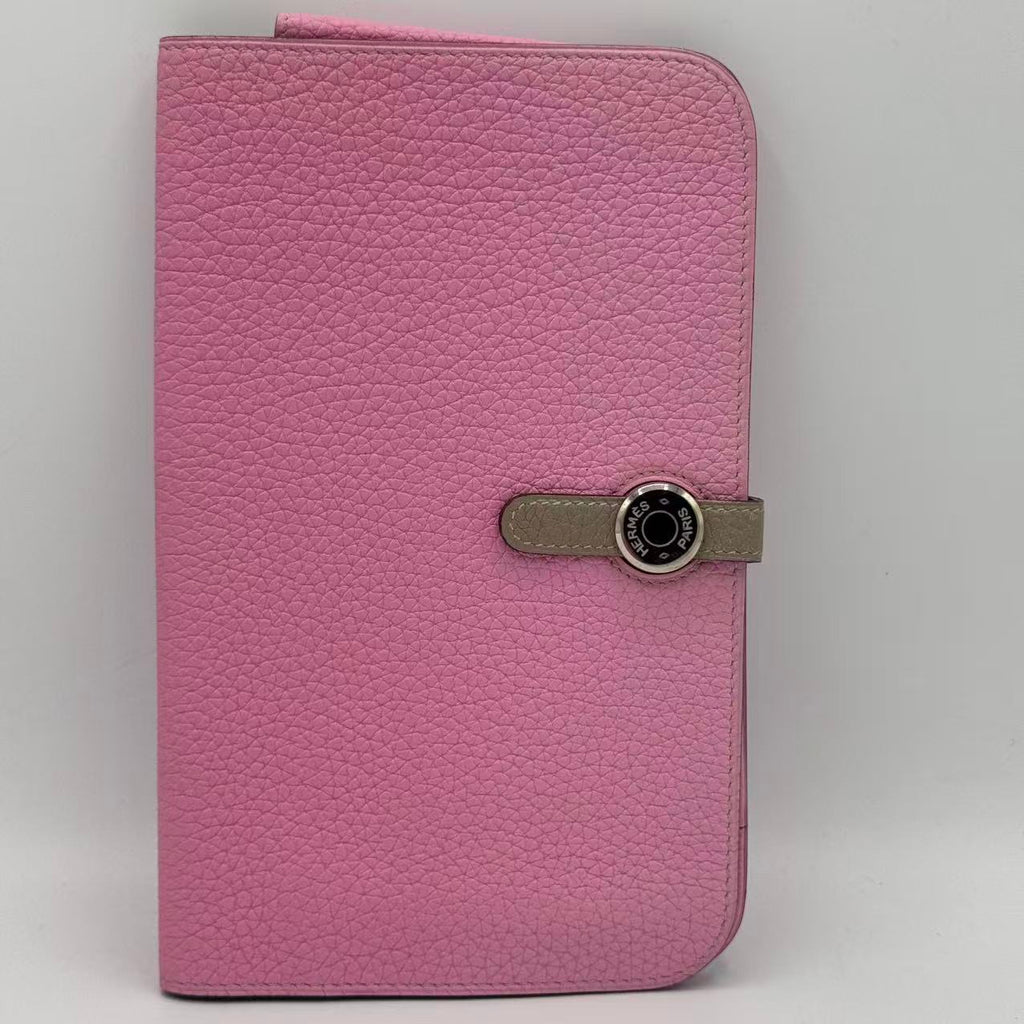 Pink Togo Dogon Recto Verso Wallet