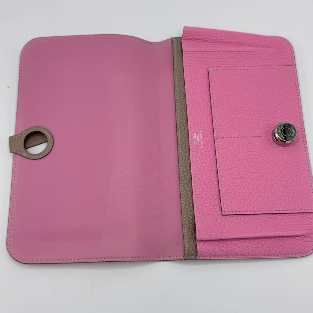 Pink Togo Dogon Recto Verso Wallet