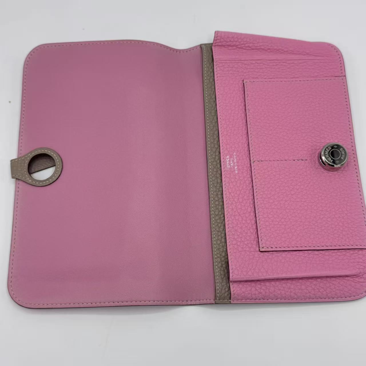 Pink Togo Dogon Recto Verso Wallet