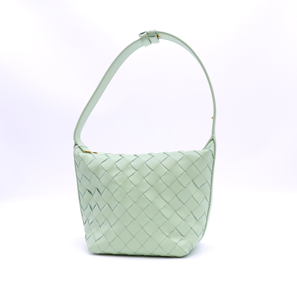 Bottega Veneta Wallace Light Mint Lambskin Leather Top Handle Bag Twins LDZ1618