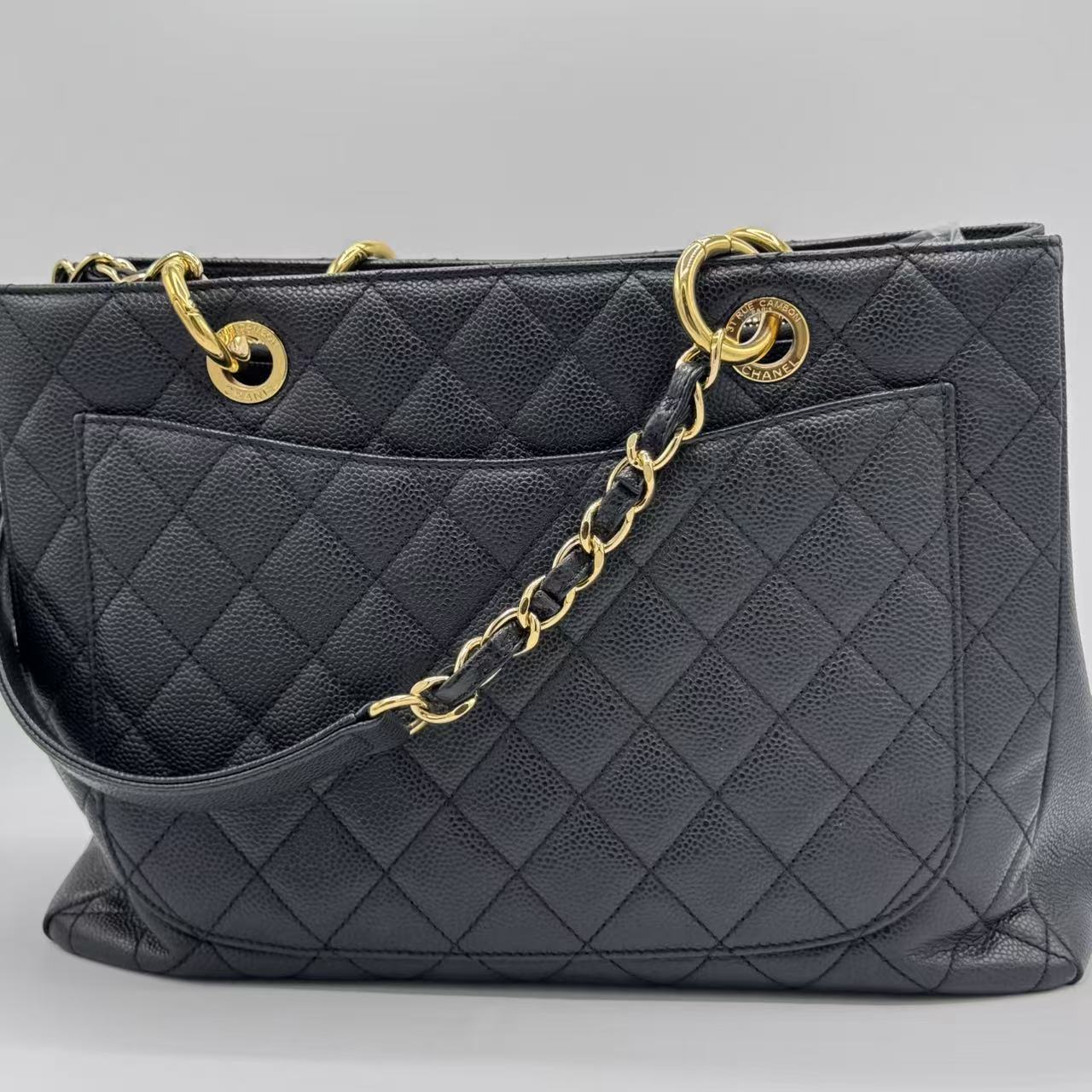Chanel Grand Shopping Tote Quilted Caviar