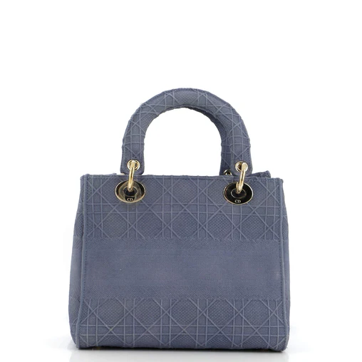 Lady D-Lite Bag Cannage Embroidered Canvas Medium Twins