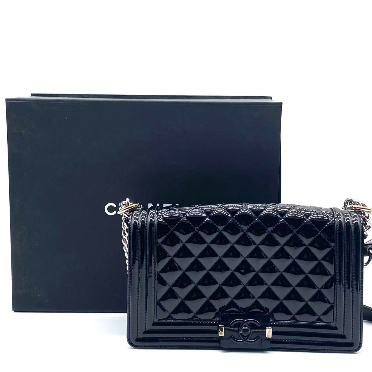 Boy patent leather crossbody bag
