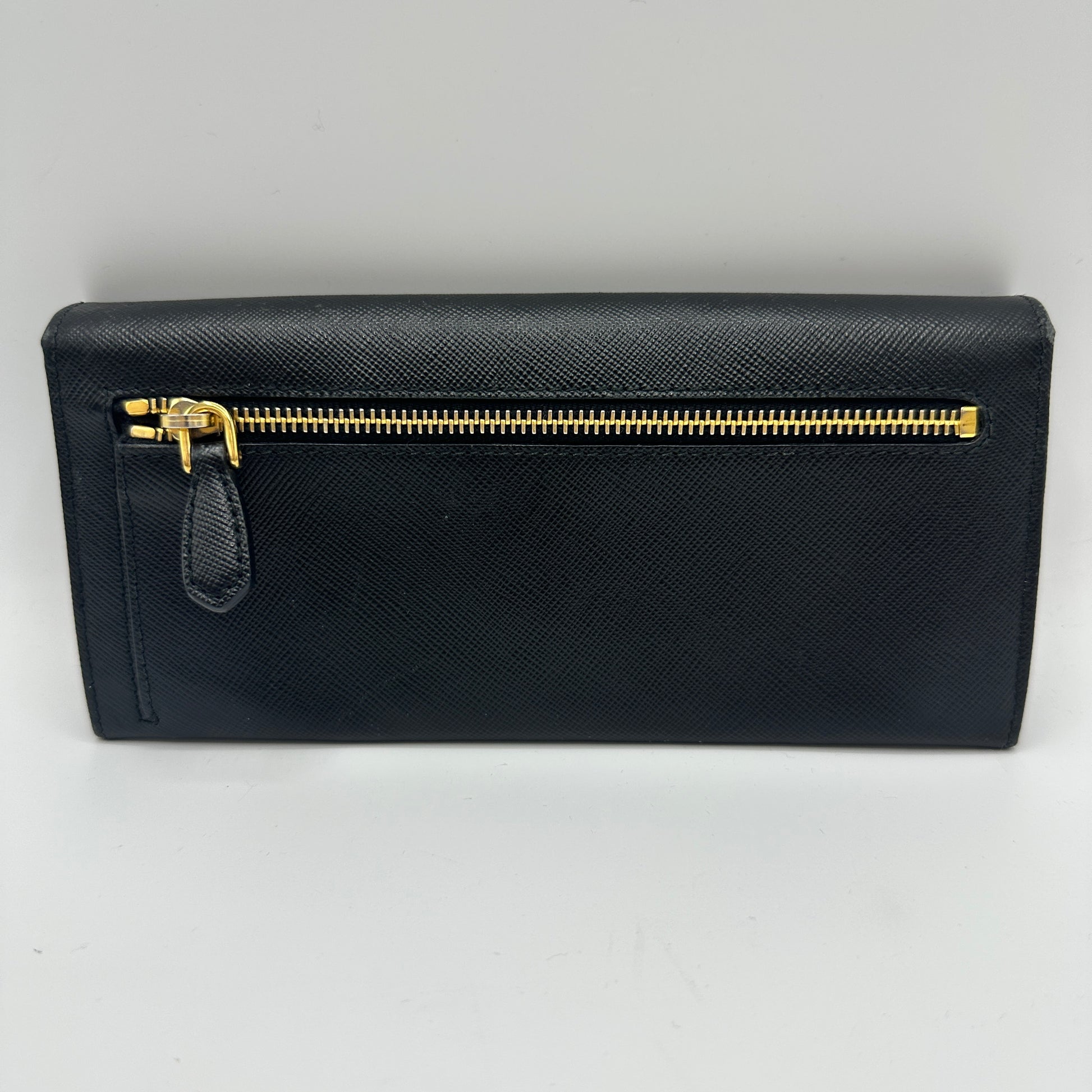 Large Saffiano Leather Wallet Black For Gisel