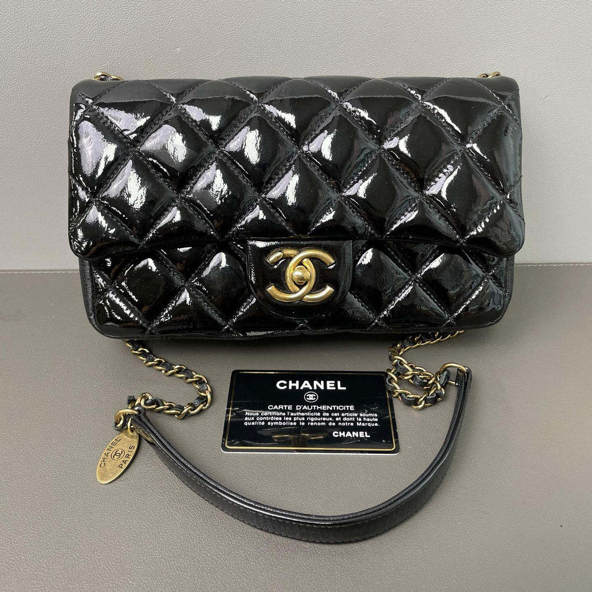 Paris-Salzburg CC Eyelet Patent Flap Bag Twins LDZ1375