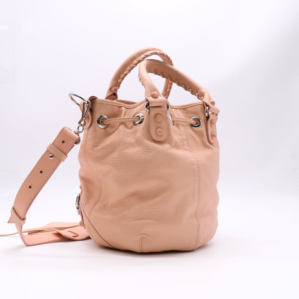 Balenciaga Salmon Pink Leather Pompon Twins LDJ5459