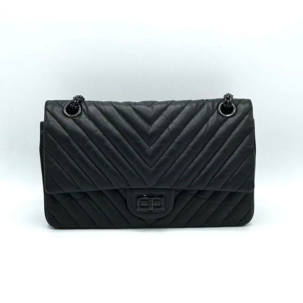Reissue 2.55 So Black Double Flap Bag