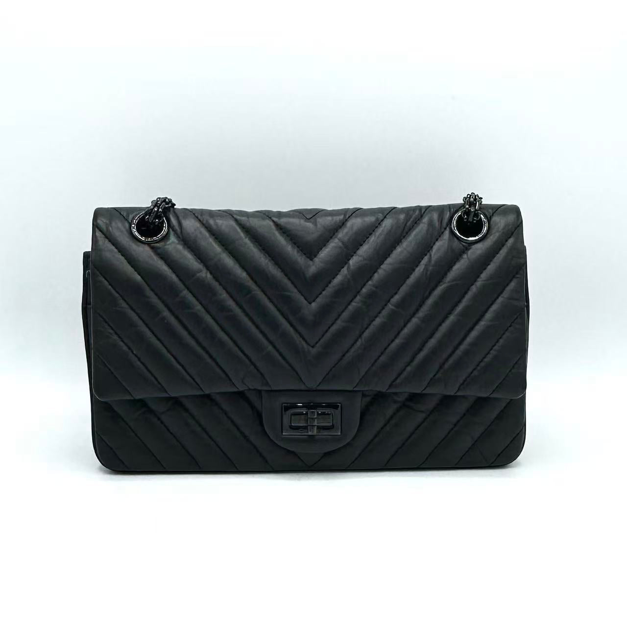 Reissue 2.55 So Black Double Flap Bag