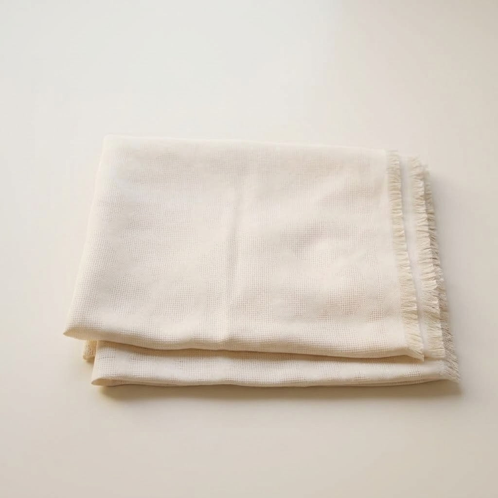 Gucci GG Logo Wool Silk Scarf in White Twins W23198
