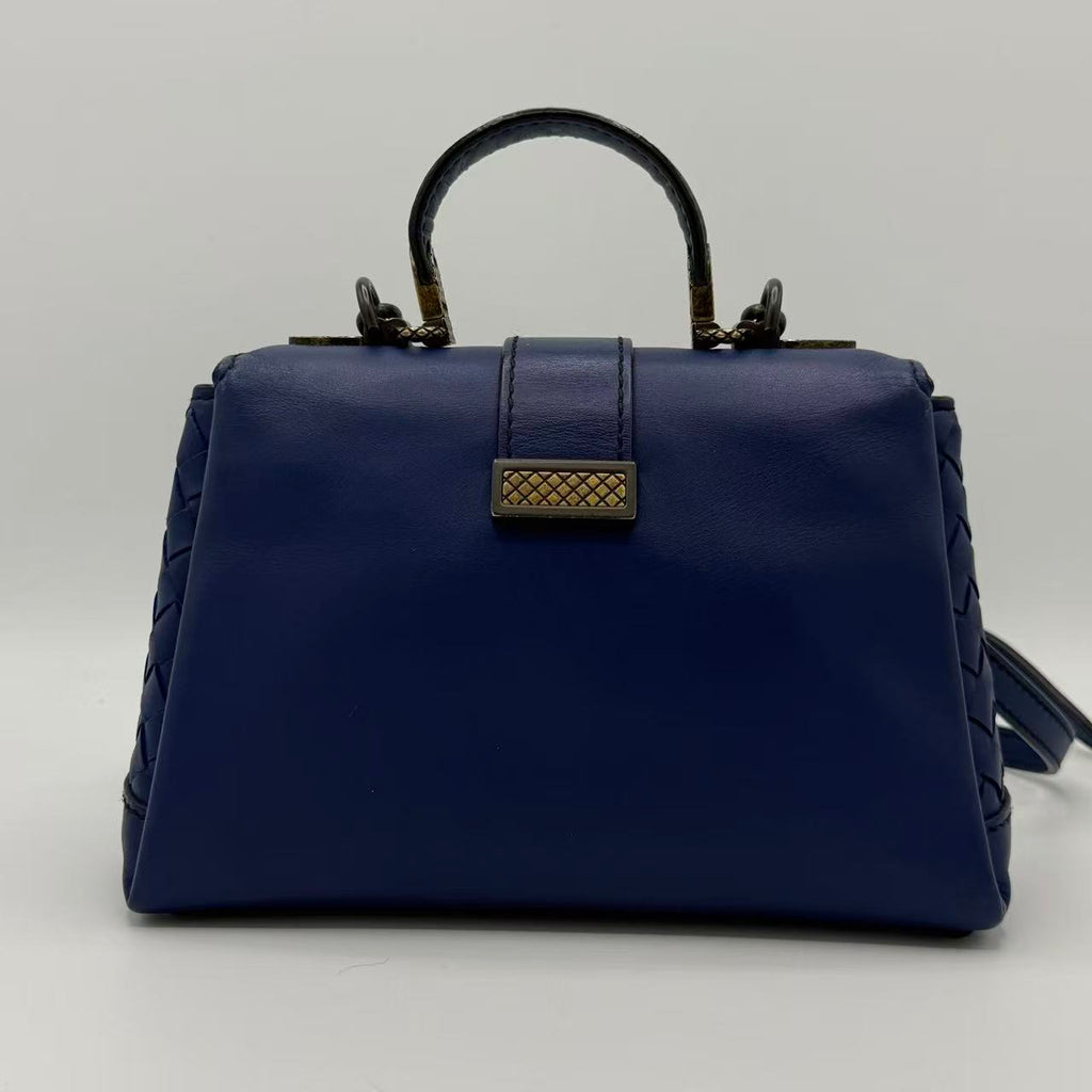 Intrecciato Trimmed Mini Piazza Top Handle Bag