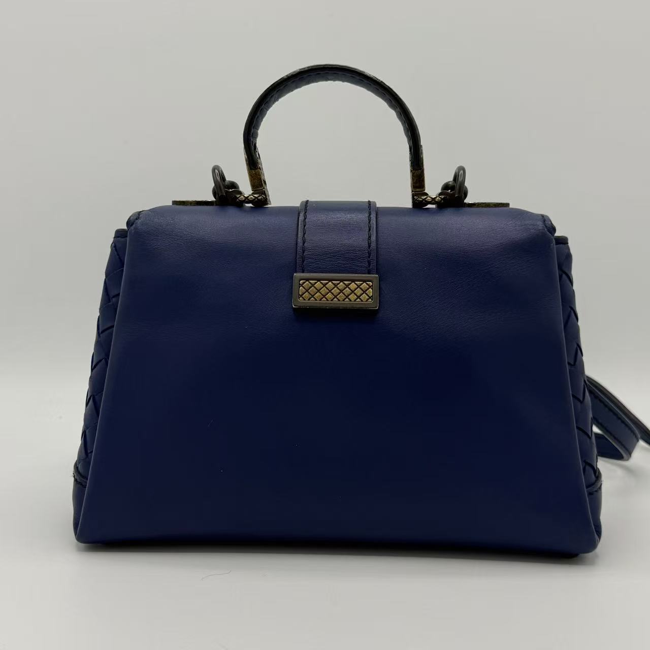 Intrecciato Trimmed Mini Piazza Top Handle Bag