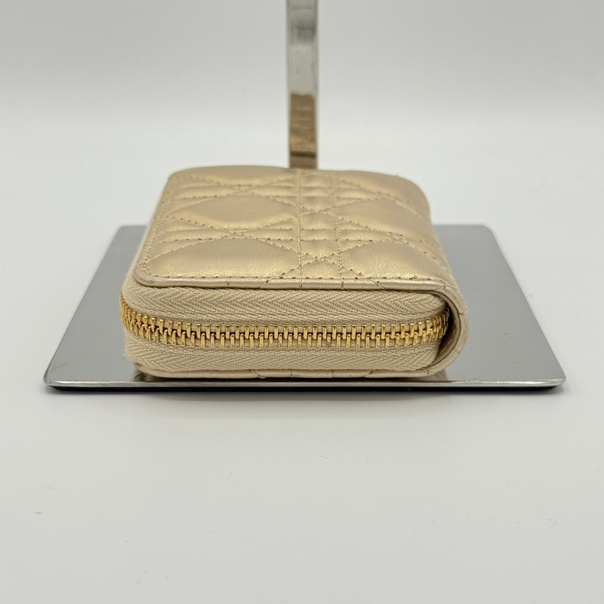 Small Lady Dior Voyageur Cannage Coin Purse