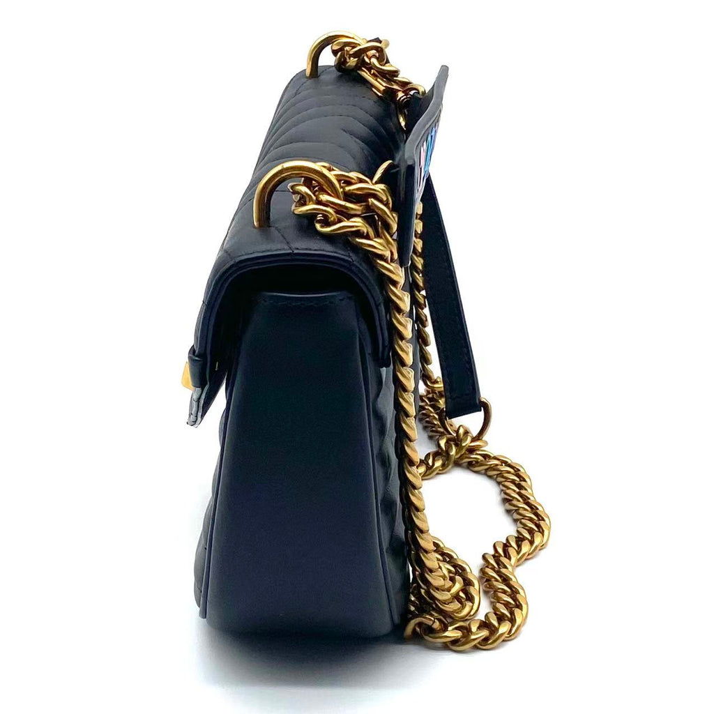 Calfskin New Wave Chain PM Black