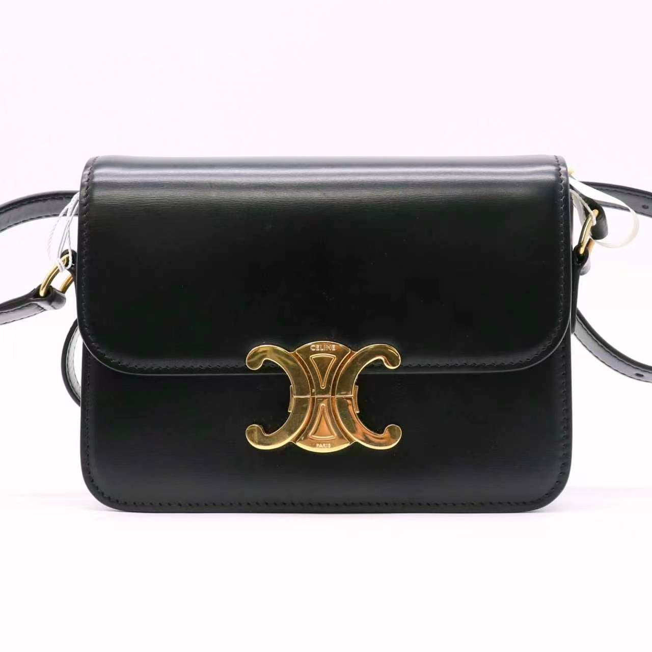 Celine Classique Triomphe Black Bag Twins LDZ1050