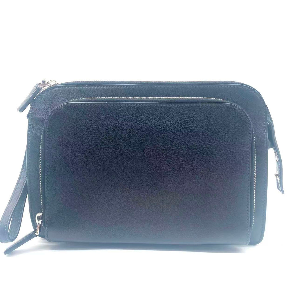 Prada Black Saffiano Leather Studded Travel Pouch