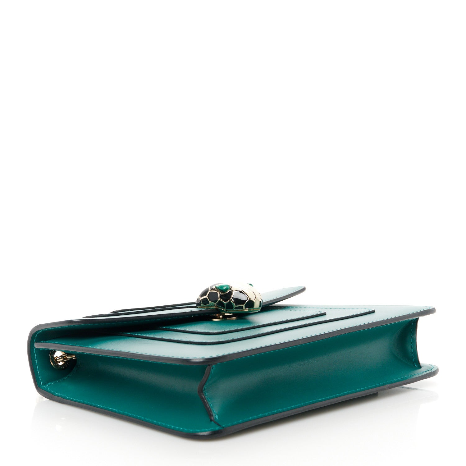 Calfskin Small Serpenti Forever Snake Strap Crossbody Bag Emerald Green - twins