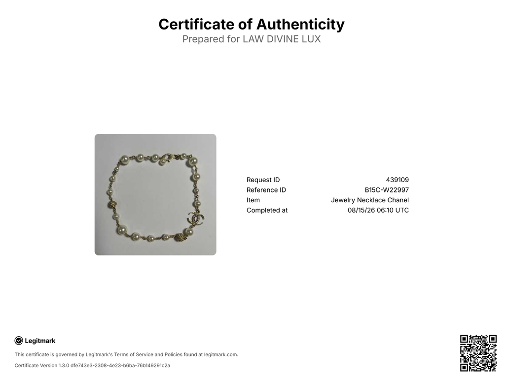 Chanel Pearl CC Short Necklace Gold Twins W22997