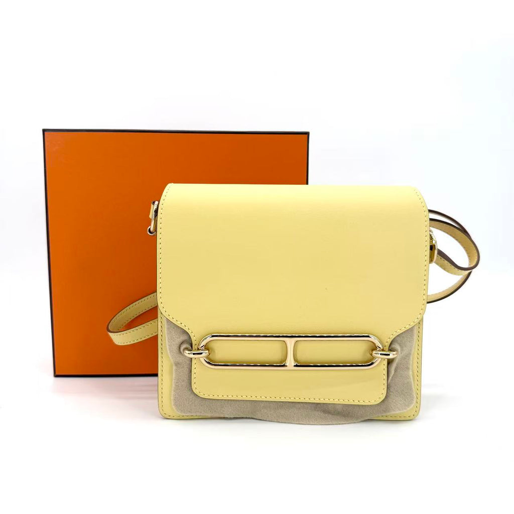 Roulis 18 Bag Swift 1Z Jaune Poussin with Gold Hardware