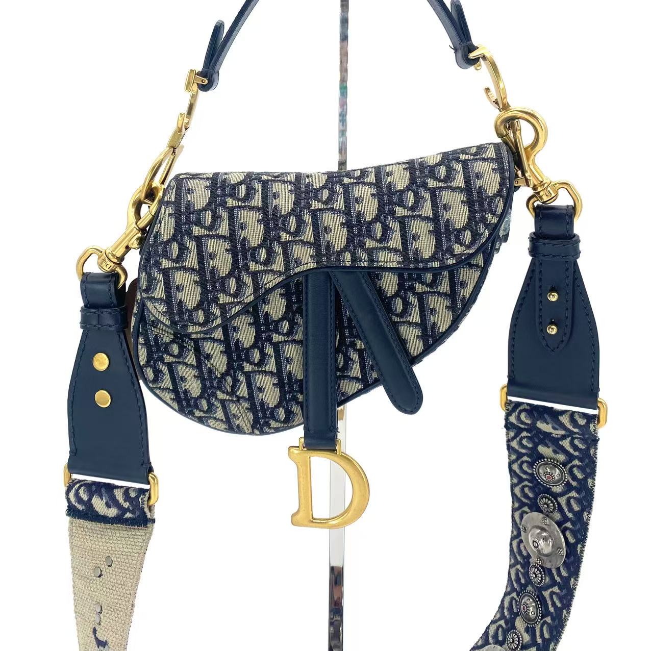 Oblique Mini Saddle Bag Blue