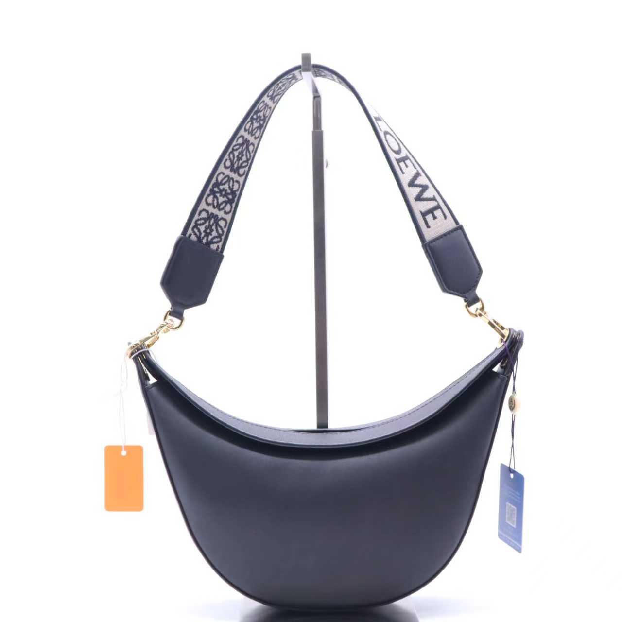 Loewe Satin Calfskin Jacquard Luna Bag Black twins LDZ957