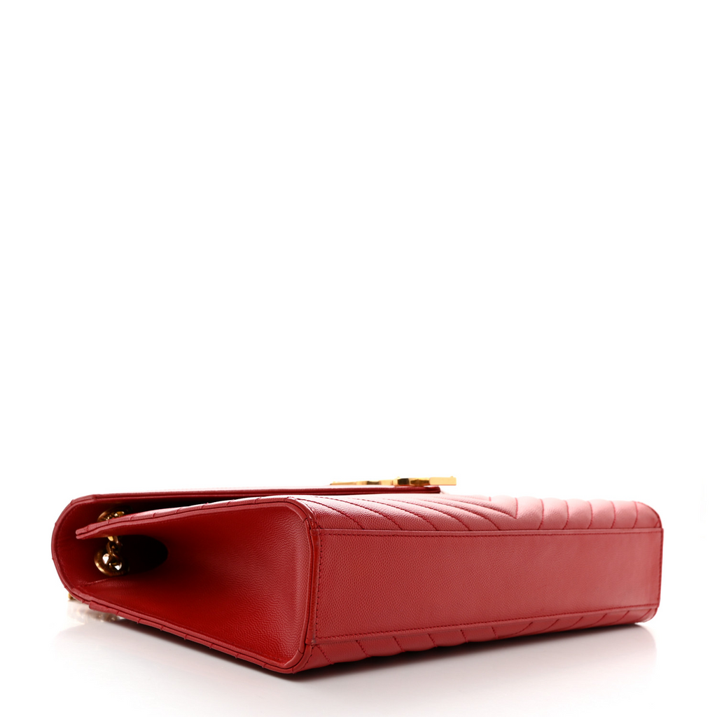 Classic Monogram Envelope Satchel Matelasse Chevron Leather Large Twins