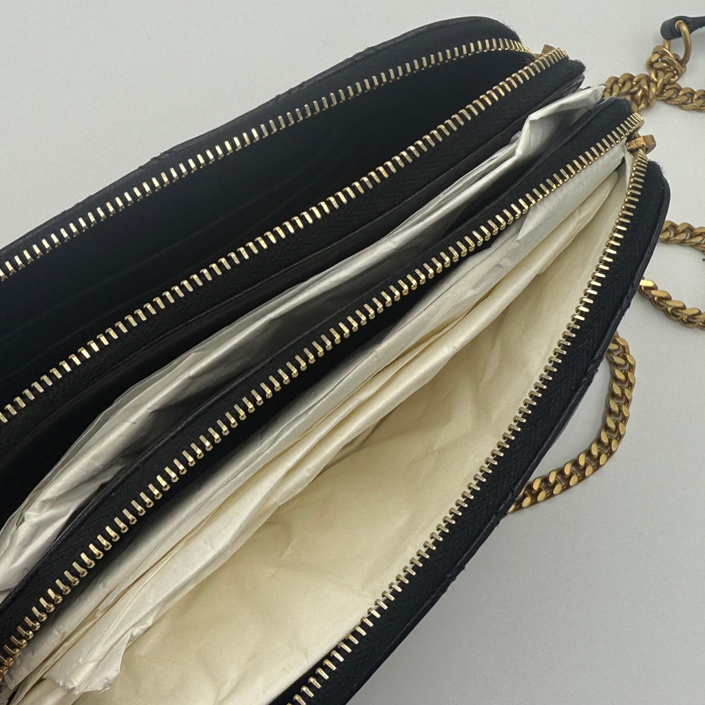 Becky Double Zip Crossbody Bag Quilted Leather Mini
