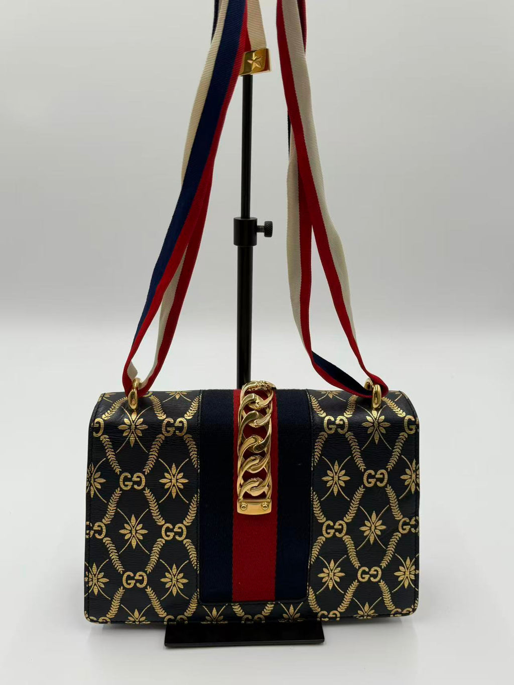 Sylvie Printed Leather Satchel Bag Gisel