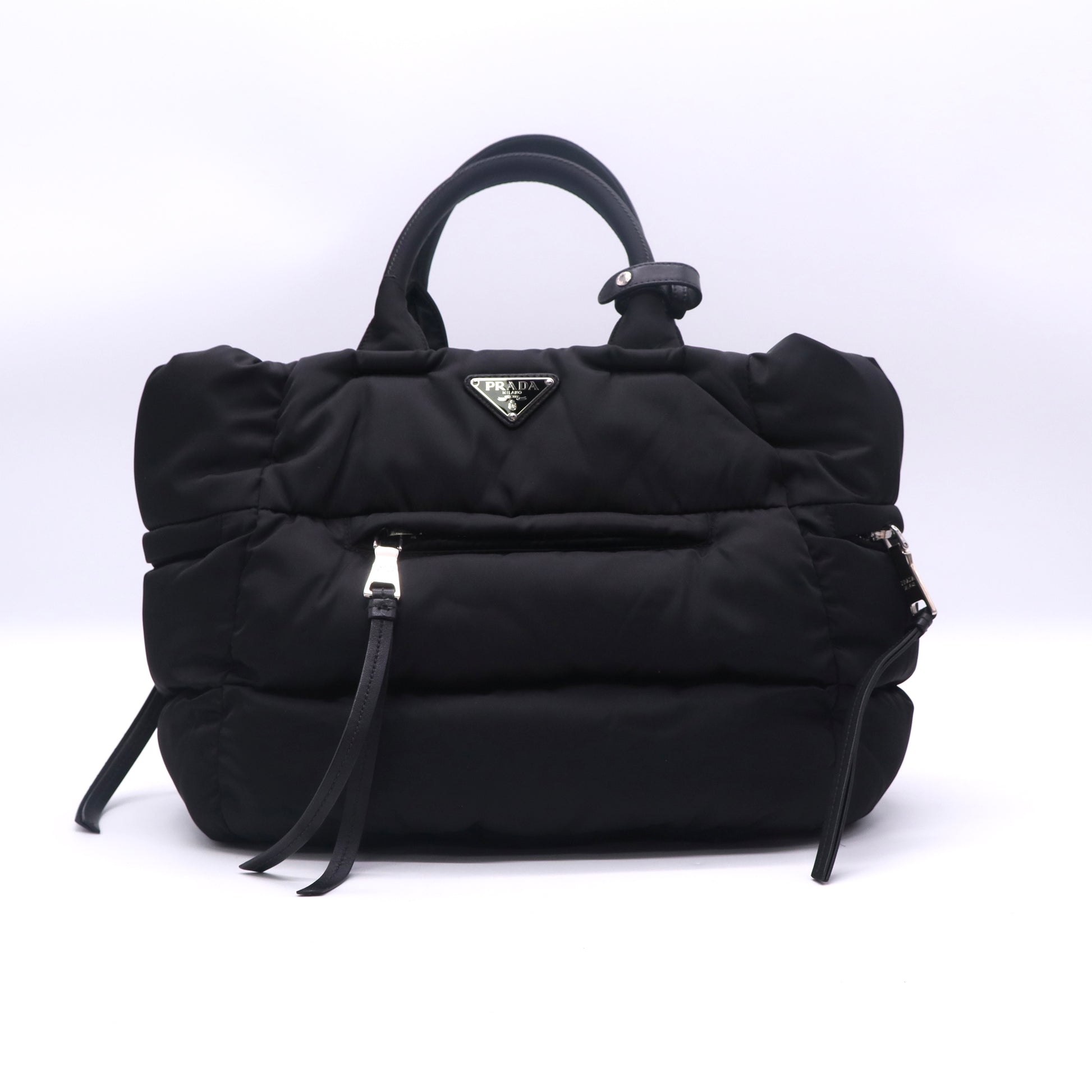 Prada Limited Edition Tessuto Nylon Bomber Tote Black twins LDJ3360