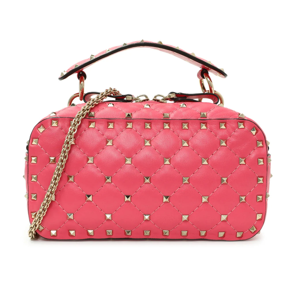 Valentino Pink Nappa Rockstud Spike Camera Bag Twins LDJ6179