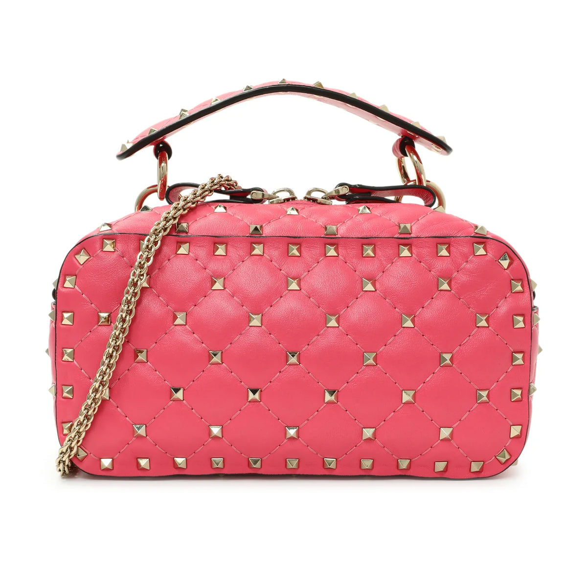 Valentino Pink Nappa Rockstud Spike Camera Bag Twins LDJ6179