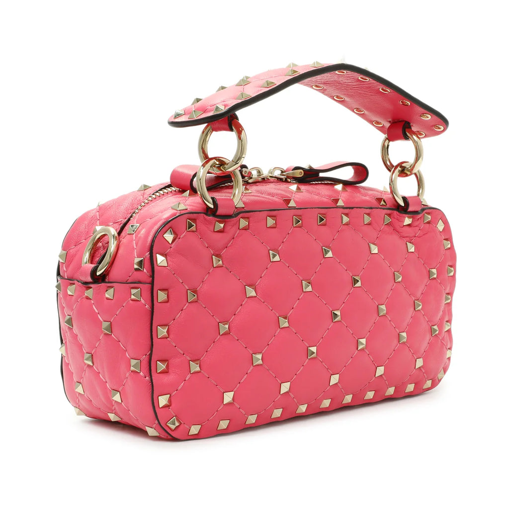 Valentino Pink Nappa Rockstud Spike Camera Bag Twins LDJ6179