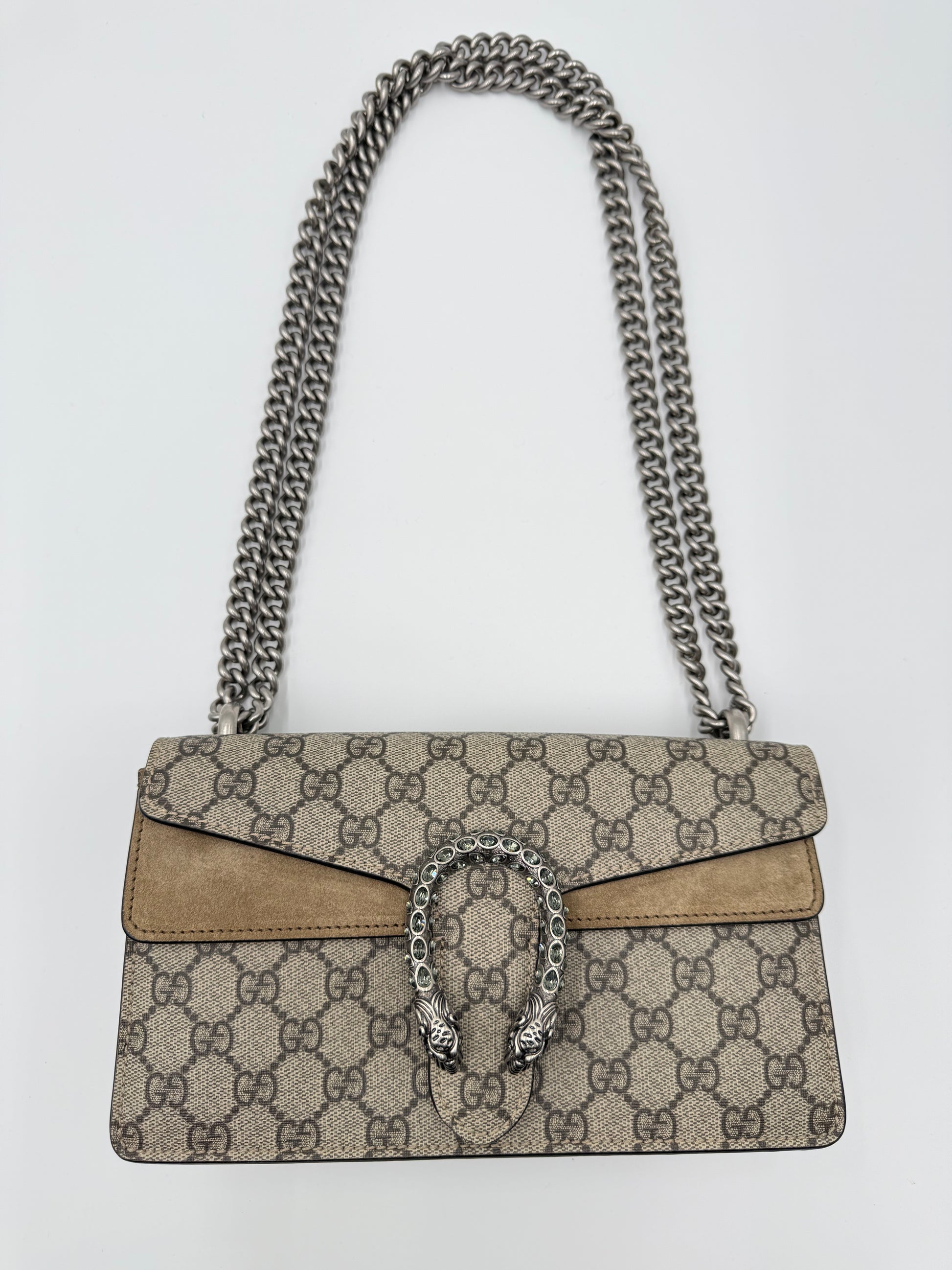 GG Supreme Monogram Dionysus Shoulder Bag Taupe