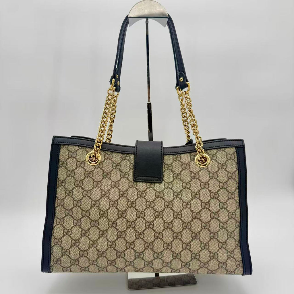 Padlock Chain Tote GG Coated Canvas with Leather Medium